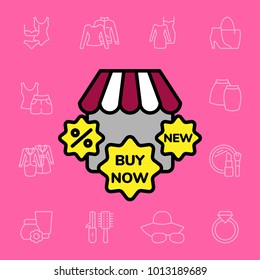 Set of women clothes icons. Vector illustration