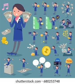 A set of women with concerning money and economy.
There are also actions on success and failure.
It's vector art so it's easy to edit.