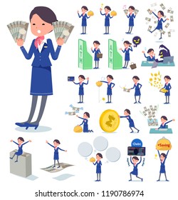 A set of women with concerning money and economy.There are also actions on success and failure.It's vector art so it's easy to edit.