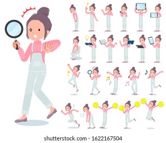 A set of women with digital equipment such as smartphones.There are actions that express emotions.It's vector art so it's easy to edit.
