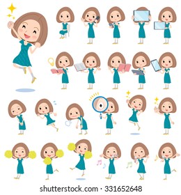 A set of women with digital equipment such as smartphones.
There are actions that express emotions.
It's vector art so it's easy to edit.