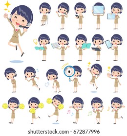 A set of women with digital equipment such as smartphones.
There are actions that express emotions.
It's vector art so it's easy to edit.