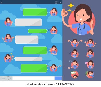 A set of women with expresses various emotions on the SNS screen.
There are variations of emotions such as joy and sadness.
It's vector art so it's easy to edit.