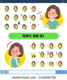 A set of women with expresses various emotions on the SNS screen.There are variations of emotions such as joy and sadness.It's vector art so it's easy to edit.