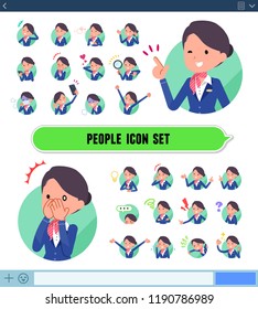 A set of women with expresses various emotions on the SNS screen.There are variations of emotions such as joy and sadness.It's vector art so it's easy to edit.