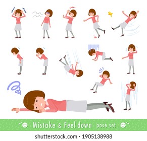 A set of women expressing failure and depression.It's vector art so easy to edit.