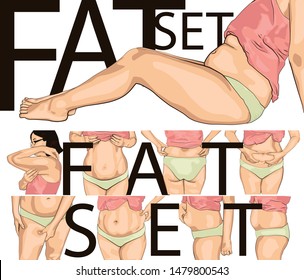 set women with fat belly. Fat set