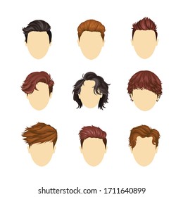 Set of women hairstyles vector