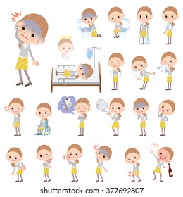 A set of women with injury and illness.
There are actions that express dependence and death.
It's vector art so it's easy to edit.