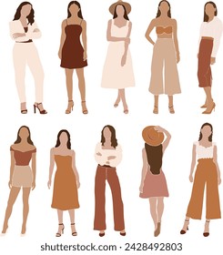 Set of women isolated Vector illustration on white background