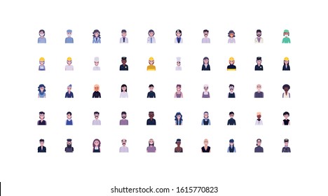 Set of women and men design, Diversity people workers actions working occupation jobs proffesional employee service and labor theme Vector illustration