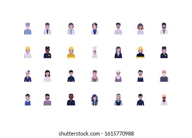 Set of women and men design, Diversity people workers actions working occupation jobs proffesional employee service and labor theme Vector illustration