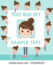 A set of women with a message board.Since each is divided, you can move it freely.It's vector art so it's easy to edit.
