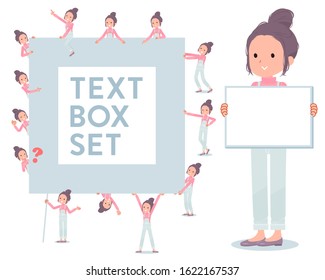 A set of women with a message board.Since each is divided, you can move it freely.It's vector art so it's easy to edit.