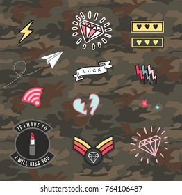 Set Of Women Military and Army Patches and Badges