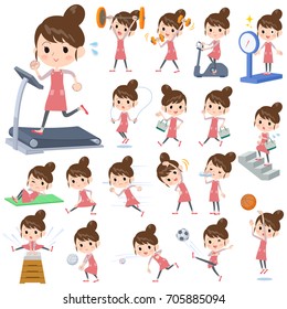 A set of women on exercise and sports.
There are various actions to move the body healthy.
It's vector art so it's easy to edit.