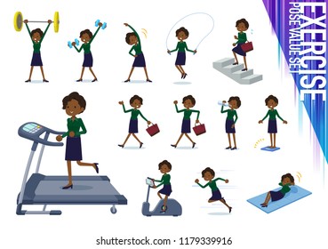 A set of women on exercise and sports.There are various actions to move the body healthy.It's vector art so it's easy to edit.