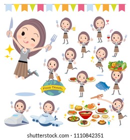 A set of women on food events.
There are actions that have a fork and a spoon and are having fun.
It's vector art so it's easy to edit.