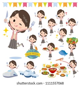 A set of women on food events.
There are actions that have a fork and a spoon and are having fun.
It's vector art so it's easy to edit.