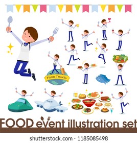 A set of women on food events.There are actions that have a fork and a spoon and are having fun.It's vector art so it's easy to edit.