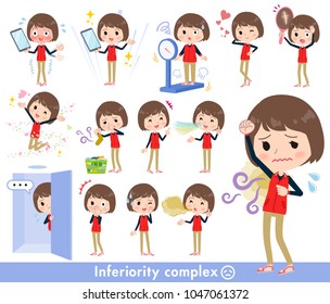 A set of women on inferiority complex.
There are actions suffering from smell and appearance.
It's vector art so it's easy to edit.