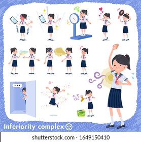 A set of women on inferiority complex.There are actions suffering from smell and appearance.It's vector art so it's easy to edit.
