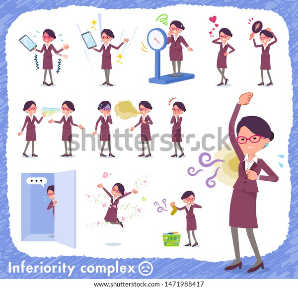 Set Women On Inferiority Complexthere Actions Stock Vector (Royalty ...