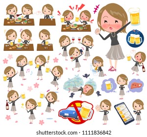 A set of women related to alcohol.
There is a lively appearance and action that expresses failure about alcohol.
It's vector art so it's easy to edit.