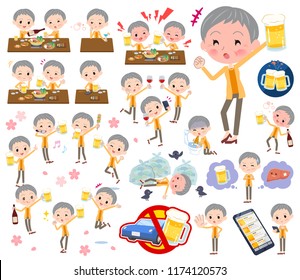 A set of women related to alcohol.There is a lively appearance and action that expresses failure about alcohol.It's vector art so it's easy to edit.