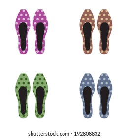 Set of Women Shoes Vector Illustration