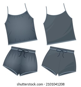 set women sport clothes mockup