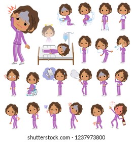 A set of women in sportswear with injury and illness.There are actions that express dependence and death.It's vector art so it's easy to edit.