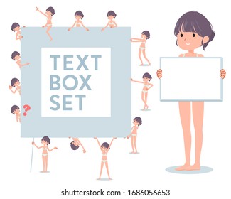 A set of women in underwear with a message board.Since each is divided, you can move it freely.It's vector art so it's easy to edit.