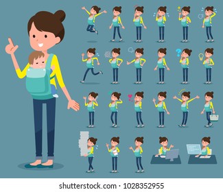 A set of women with who express various emotions.
There are actions related to workplaces and personal computers.
It's vector art so it's easy to edit.