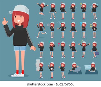 A set of women with who express various emotions.
There are actions related to workplaces and personal computers.
It's vector art so it's easy to edit.