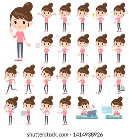 A set of women with who express various emotions.There are actions related to workplaces and personal computers.It's vector art so it's easy to edit.
