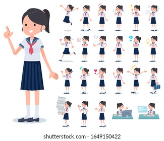 A set of women with who express various emotions.There are actions related to workplaces and personal computers.It's vector art so it's easy to edit.
