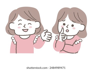 A set of women who are happy and anxious