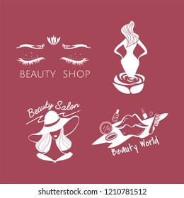 Set of women's beauty and style icons vector