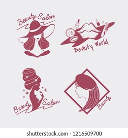 Set of womens beauty and style icons vector