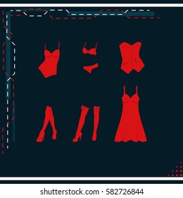 Set of women's clothes.