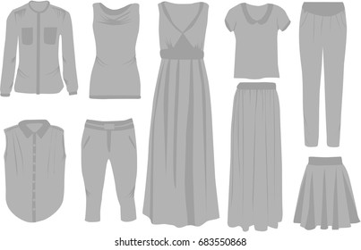 Set of women's clothes.