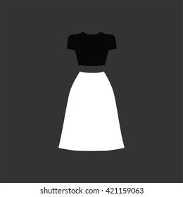 set of women's clothes drawn in the vector. skirt. top. blouse.