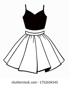 set of women's clothing, top and skirt