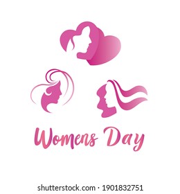 Set Women's Day. Beautiful girls.