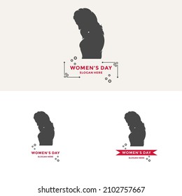 Set Women's Day Silhoutte vector illustration