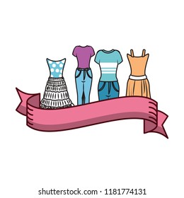Set of womens fashion clothes