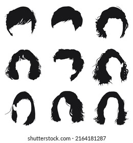 Set of women's hairstyle vector 