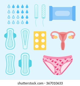 Set Womens Means Personal Hygiene Vector Stock Vector (Royalty Free ...