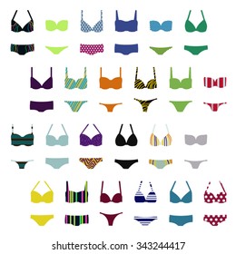 Set of women's swimwear -  vector illustration